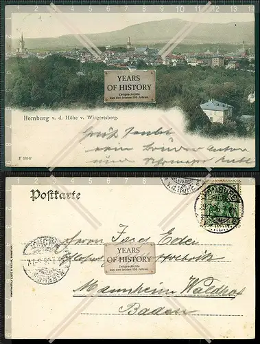 Orig. AK Bad Homburg v.d. Höhe Wingertsberg 1906 gelaufen