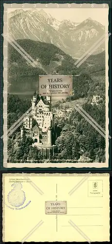 Orig. Foto AK Schloss Neuschwanstein Hohenschwangau 1939 Rückseite mit Königs