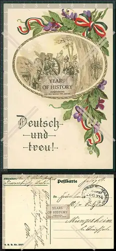 Orig. AK Deutsch und Treu Patriotika Postkarte