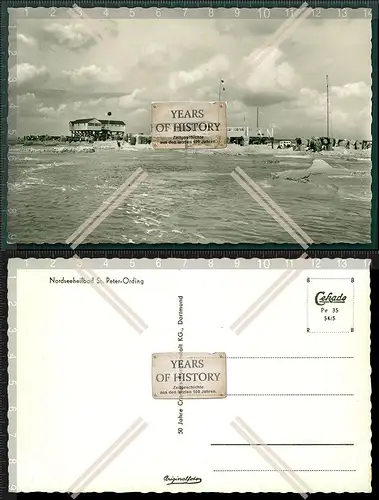 Orig. Foto AK St. Peter Ording Cekade Karte Strand Arche Noah uvm. 50er Jahre
