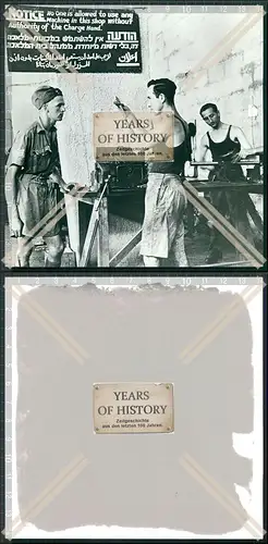 Foto Alliierte Soldaten Werkstatt Reparatur arabisch und englische Schrift 