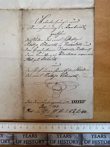 Handschrift Dokument Administratur Grafschaft Rantzau Elmshorn Bramstedt v. 1850