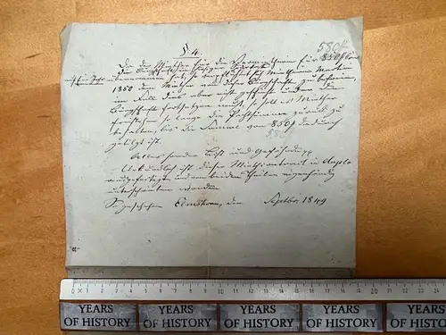 altes Dokument handschriftlich Elmshorn Schleswig Hostein von 1849