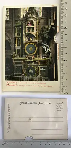 Orig AK mechanische Karte Strassburg Strasbourg Elsaß 1915