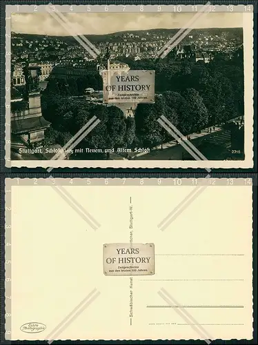 AK Stuttgart Schlossplatz mit neuem und altem Schloss 1925