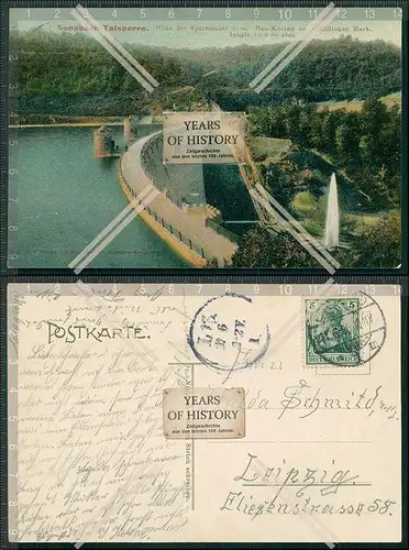 AK Sengbach Talsperre Staumauer Solingen 1906 gelaufen