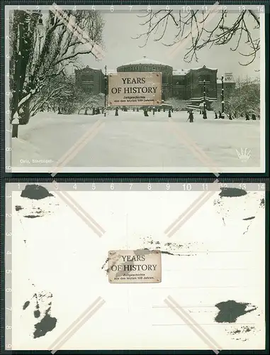 Foto AK Oslo Norwegen Stortinget Parlament im Winter 1939