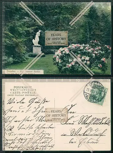 AK Dresden königlicher Garten gelaufen 1907