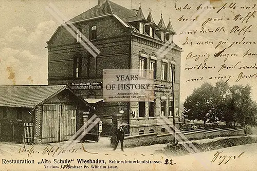 Repro Foto 1898 alte Schule Wiesbaden Schiersteinerlandstrasse