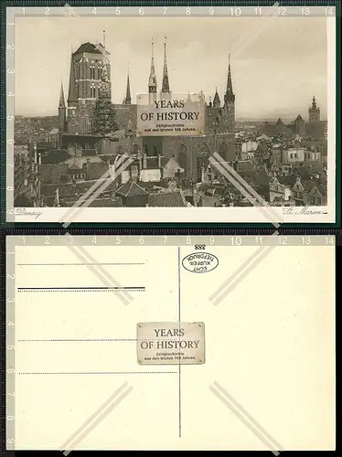 Orig. AK Danzig Sankt Marienkirche 1941 Kupfer Tiefdruck Karte
