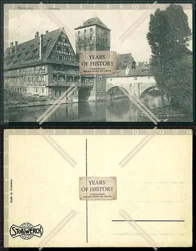 Orig. AK Nürnberg Henkersteg Holzsteg über die Pegnitz 1936