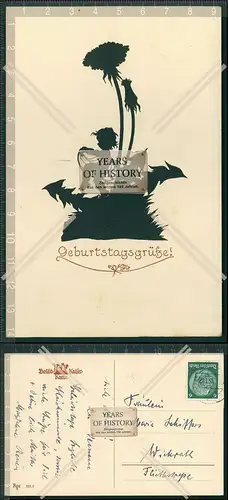 AK Scherenschnitt Boldt Kaiser Karte Geburtstag Serie 322-2 gelaufen 1935