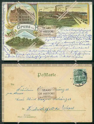 AK Bochum Verein Bergbau Gussstahlfabrikation Bergschule 1901 gelaufen Karte be