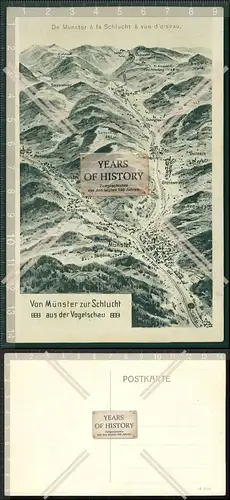 Orig. AK vom Münster zur Schlucht Haut-Rhin Grand Est Aus der Vogelschau geseh