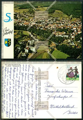 Orig. AK Bad Salzschlirf bei Fulda Luftbild Teilansicht gel. 1982