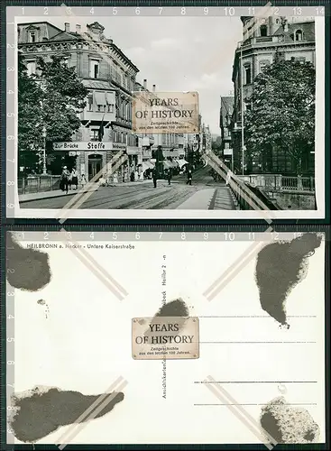 Foto AK Heilbronn am Neckar untere Kaiserstraße 1936 Klebereste aus Fotoalbum