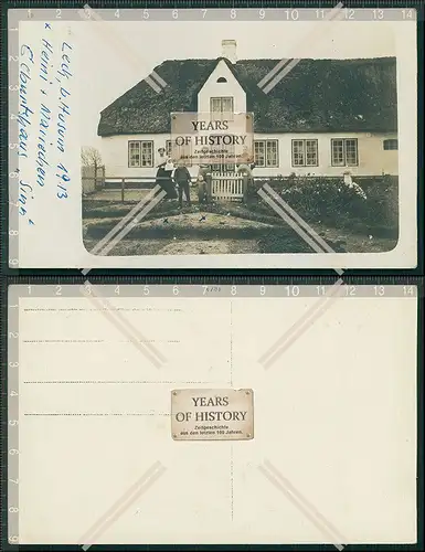 Foto AK Leck Bauernhaus Reetdach 1910 Nordfriesland Schleswig-Holstein