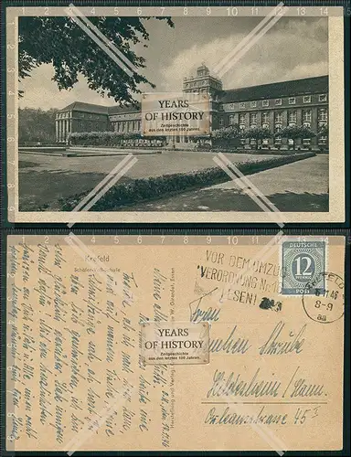 AK Krefeld Schäfer Voß Schule 1946 gelaufen
