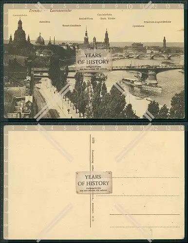 AK Dresden Dampfer Elbe Terrassenufer Augustusbrücke Opernhaus 1905 und vieles