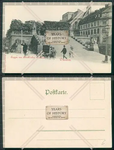 AK Dresden Treppe zur Brühlschen Terrasse 1901