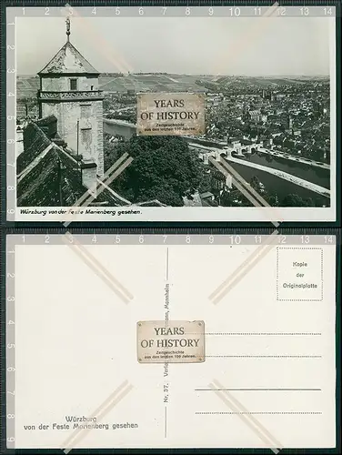 Foto AK Würzburg von der Festung Marienberg gesehen 1939 