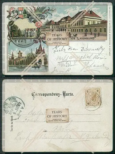 AK Litho Laxenburg in Niederösterreich 1897 gelaufen