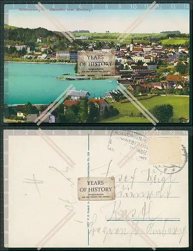 AK Gmunden Salzkammergut am Traunsee Blick vom Moosberg 1911 Sonderstempel Rüc