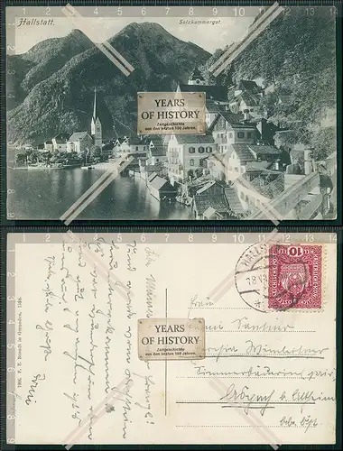 AK Hallstatt Salzkammergut Panorama am See 1925 gelaufen