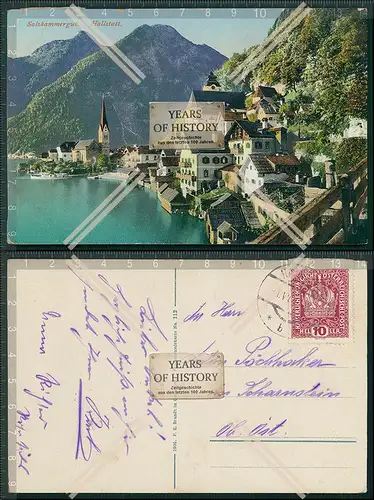 AK Hallstatt Salzkammergut Panorama am See 1925 gelaufen