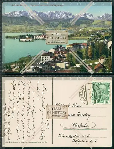 AK Gmunden Oberösterreich Salzkammergut Traunsee 1912 gel. Schloss Ort am See