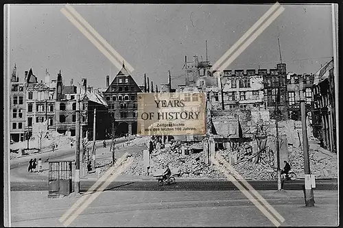 Foto Köln 1944-46 zerstört Haus Gebäude Teile stehen noch geräumte Straße
