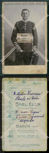 Orig. Foto CDV Soldat in Uniform Seitengewehr Fotograf Carl Euen Berlin 