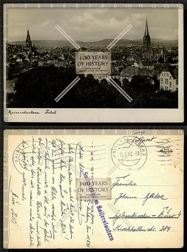 Orig. AK Kaiserslautern Pfalz Totale Ansicht Feldpost gel. 1943