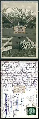 Orig. Foto AK Oberstdorf 1933 gelaufen Dorf Ansicht mit Kirche und Alpen Blick