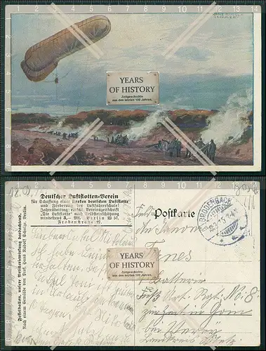 AK Deutscher Luftflottenverein Fesselballon Soldaten Gefecht Geschütz Flak 191