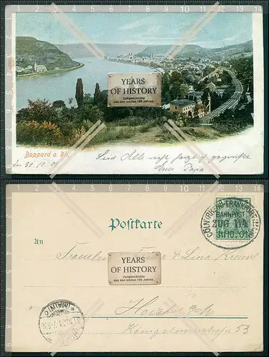 AK Boppard am Rhein Lithographie Bahnpost Stempel 1901 gelaufen