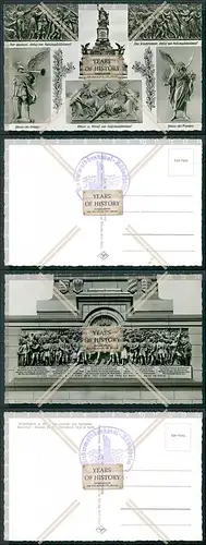 Foto AK 2x Rüdesheim Niederwald Nationaldenkmal Rückseite mit Stempel