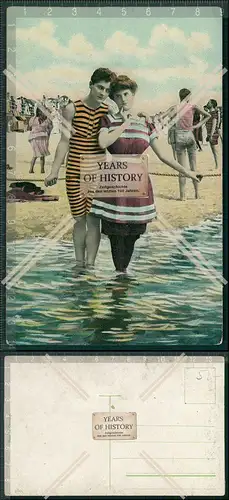 AK Bademode Badeanzug junge Damen am Strand 1898