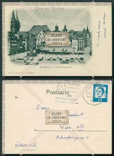 AK Nürnberg um 1900 Marktplatz mit Sebalduskirche