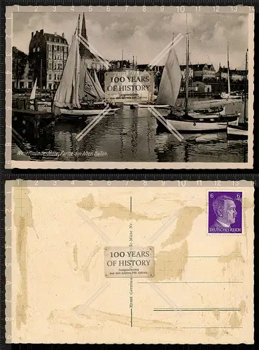 Orig. AK Wesermünde Bremerhaven Hafen Segelschiffe 1935