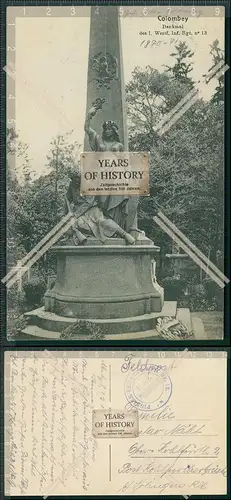 Foto AK Coincy Colombey Denkmal 1. Westfälisches Infanterie Regiment Nr. 3 187