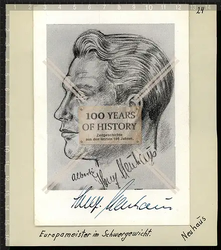 Autogrammkarte Heinz Neuhaus Boxer mit orig. Unterschrift Europameister im Schwe