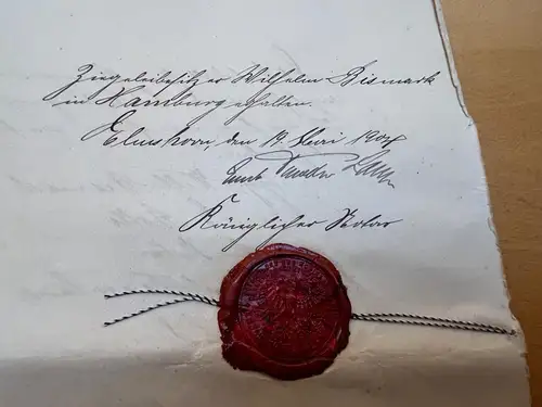 Dokument Siegel Königliches Gericht Elmshorn Holstein 1904 Notar Theodor Lamp
