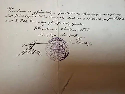 Handschrift Dokument Administratur Grafschaft Rantzau Elmshorn Bramstedt v. 1864
