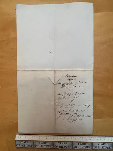 Handschrift Dokument Administratur Grafschaft Rantzau Elmshorn Bramstedt v. 1864