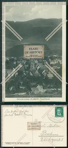 AK Olsberg Sauerland Dorf Ansicht 1928 Zug Bahn Post gelaufen