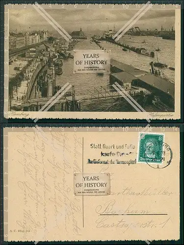AK Hamburg Hafen Schiff Mole Dampfer 1928 gelaufen