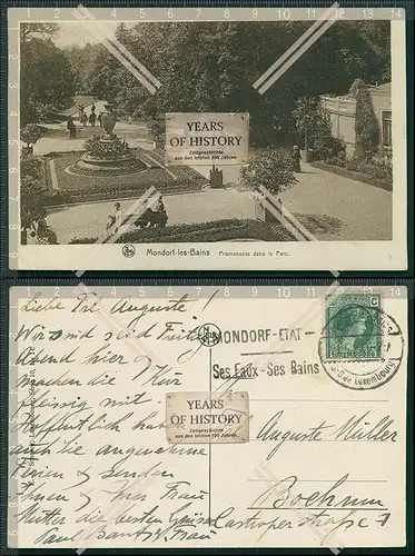 AK Mondorf les Bains Luxemburg Remich 1928 gelaufen
