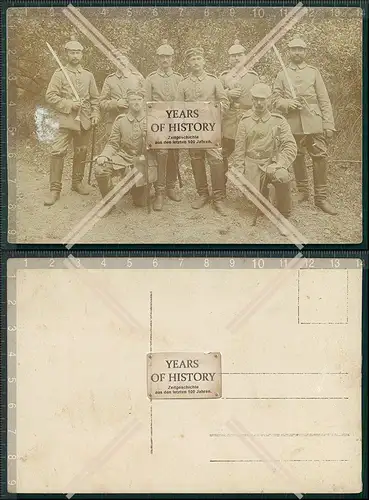Foto AK Feldpost 1. WK Soldaten Gruppenbild Regiment Dresden 1916