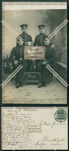 Foto AK Soldaten Bierkrug Treue Kameradschaft 1909 Metz gelaufen